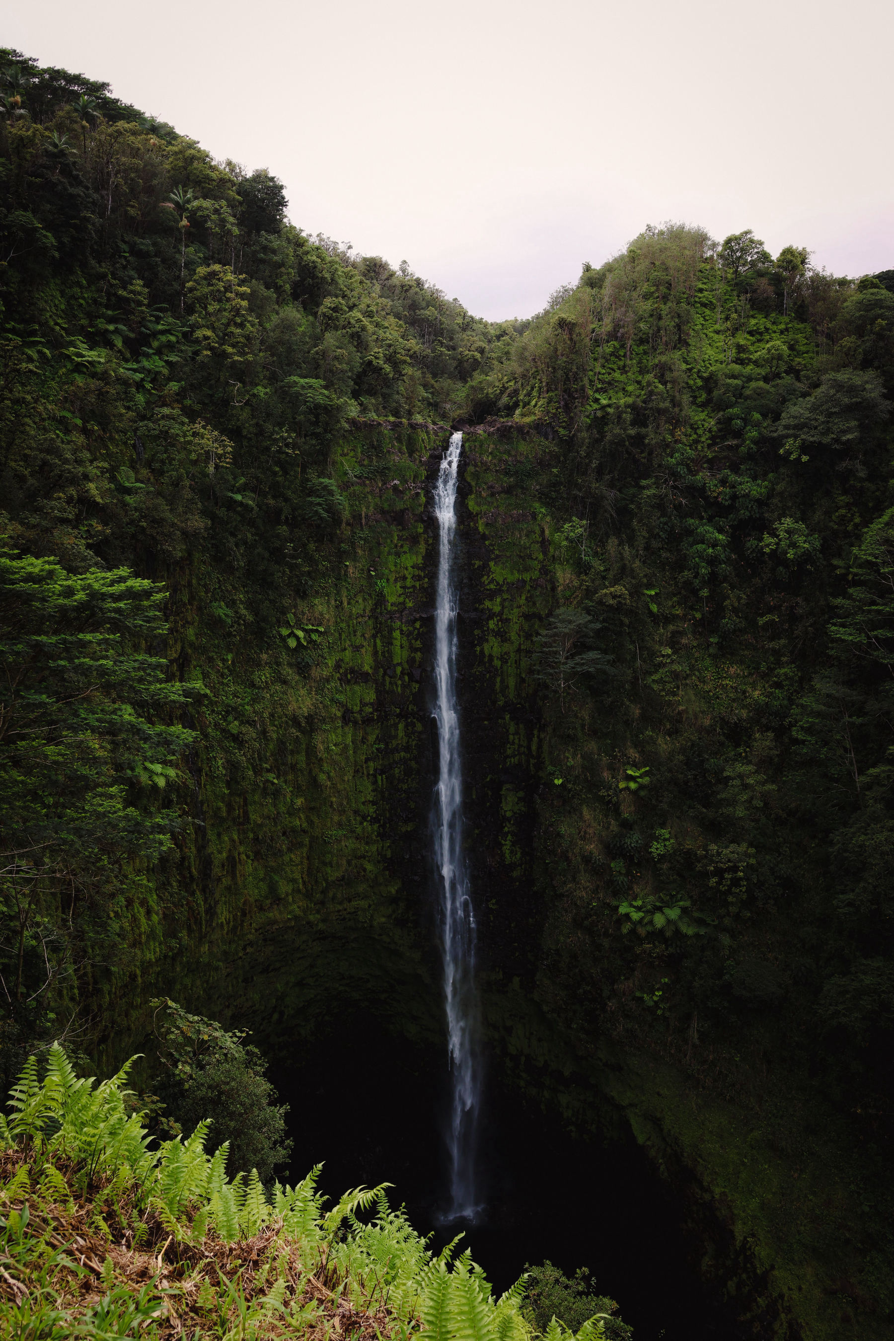 The waterfalls of Fautaua Valley in Tahiti