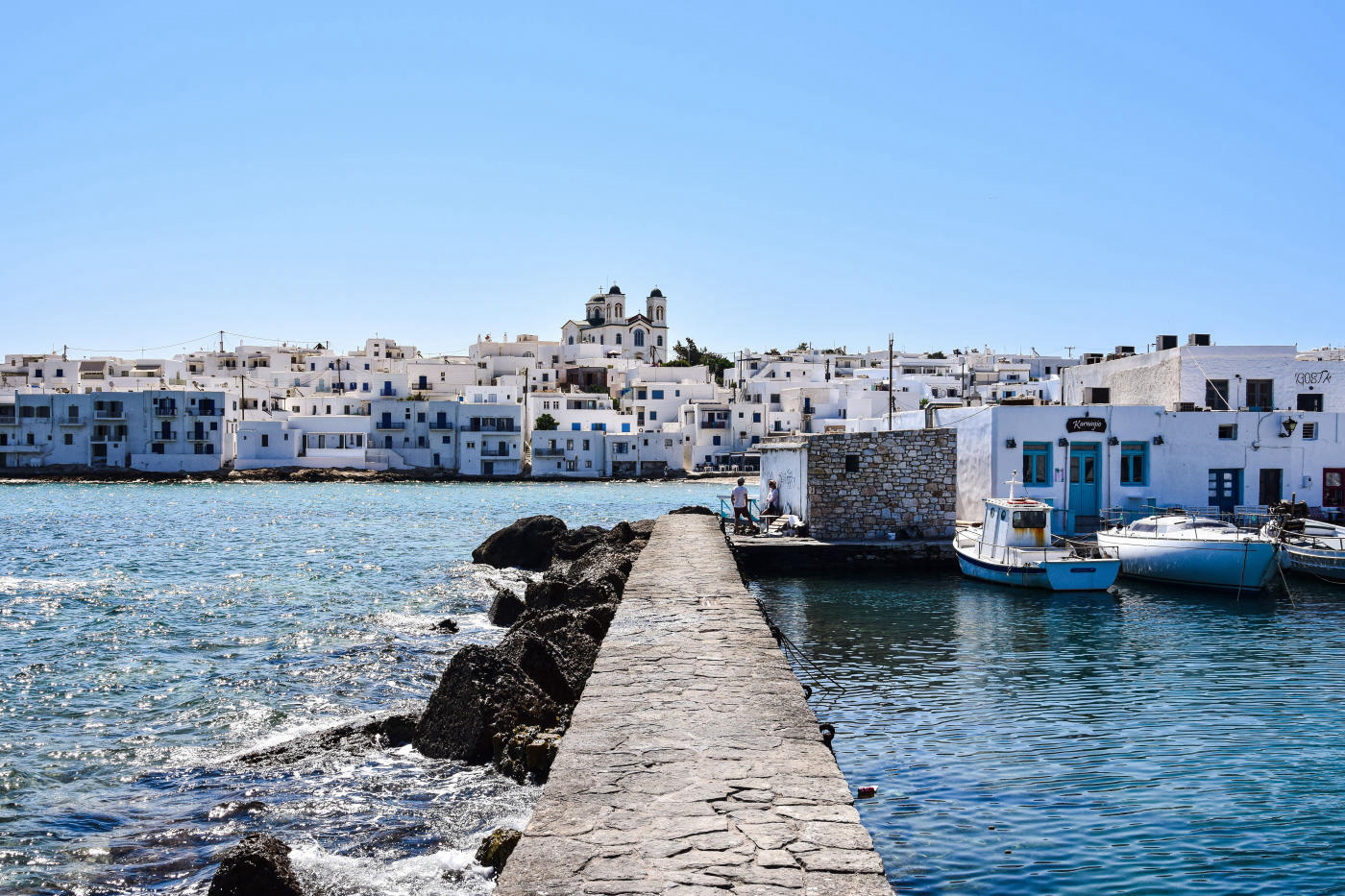 Ferry to Paros and Naoussa harbour