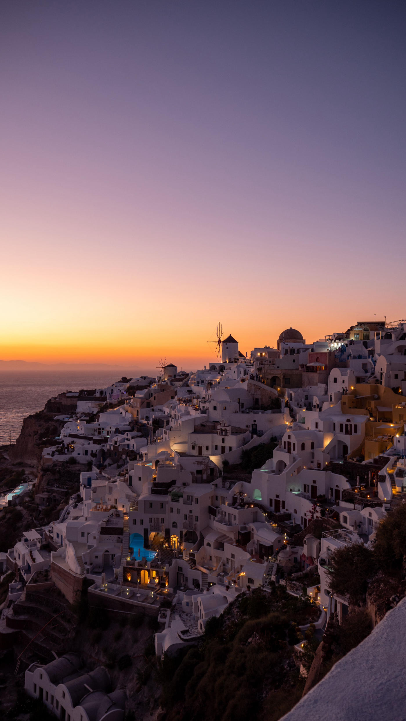 Flight to Santorini and sunset in Oia
