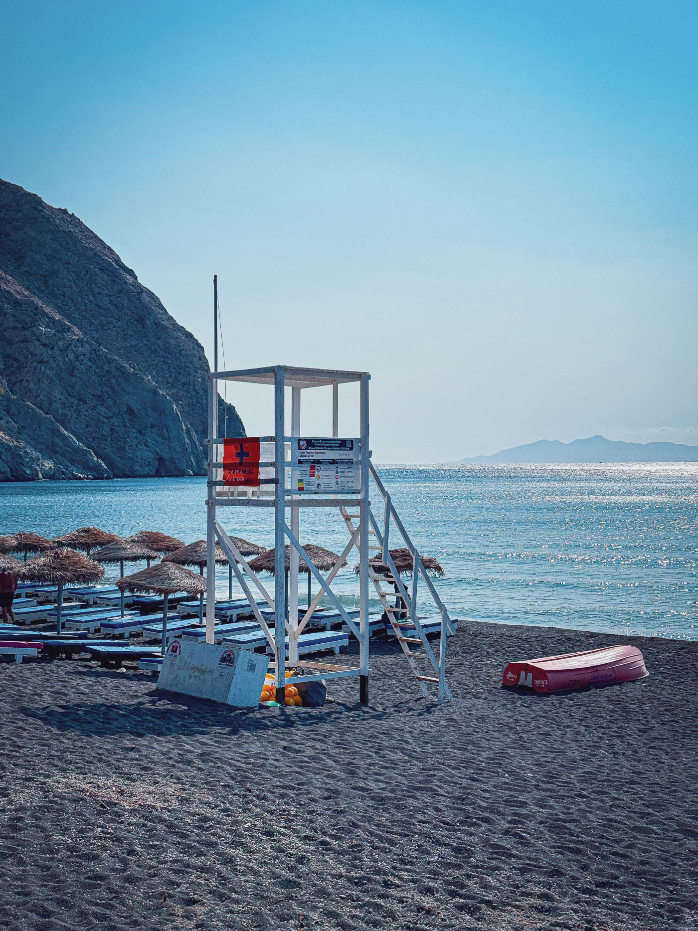 Black sand beach and departure