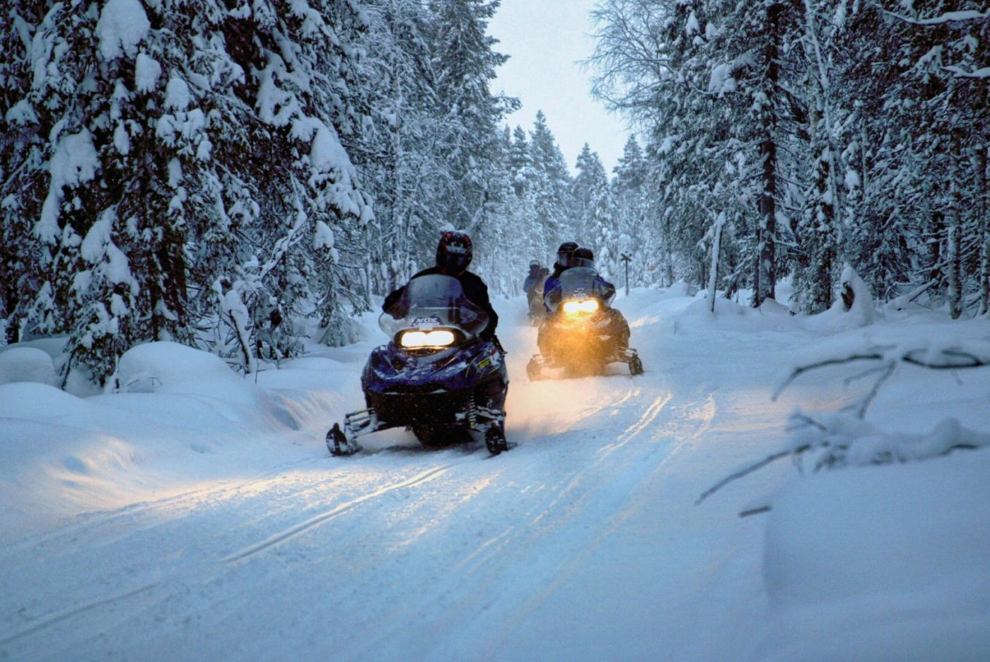 Snowmobiling and ice fishing