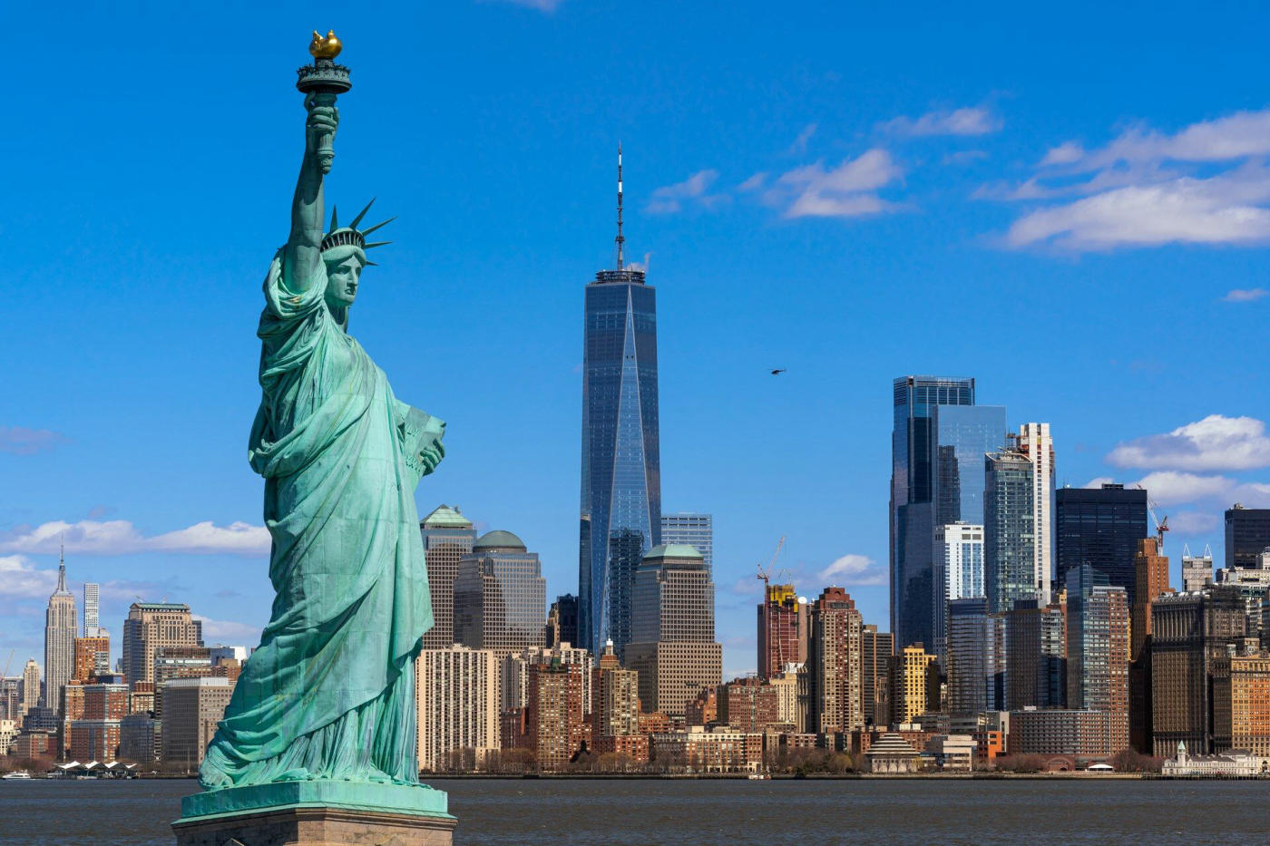 La estatua de la Libertad y Ellis Island