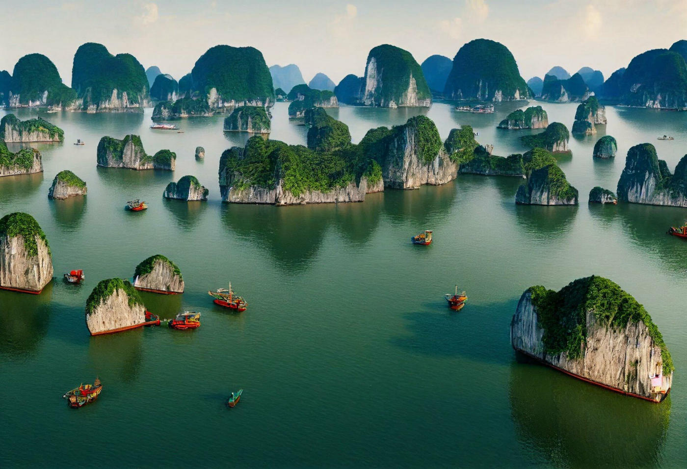 La bahía de Ha Long en junco
